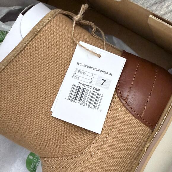 NIB Sanuk Cozy Vibe Surf Check SL Boots Ankle Booties 7 38 Tan - Picture 11 of 12